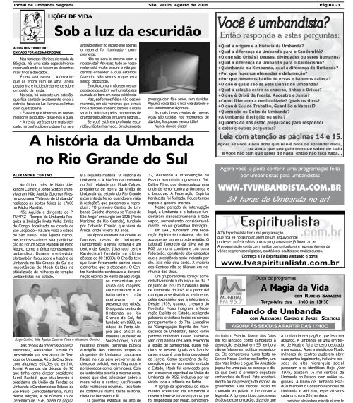 Ano 7 Ed 076 Ago 2006 - Colégio de Umbanda Sagrada Pena Branca