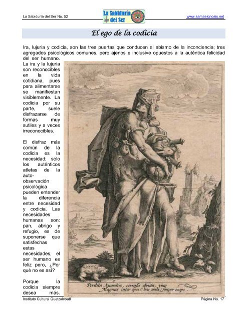 Sabiduría del Ser 52 - Instituto Cultural Quetzalcoatl