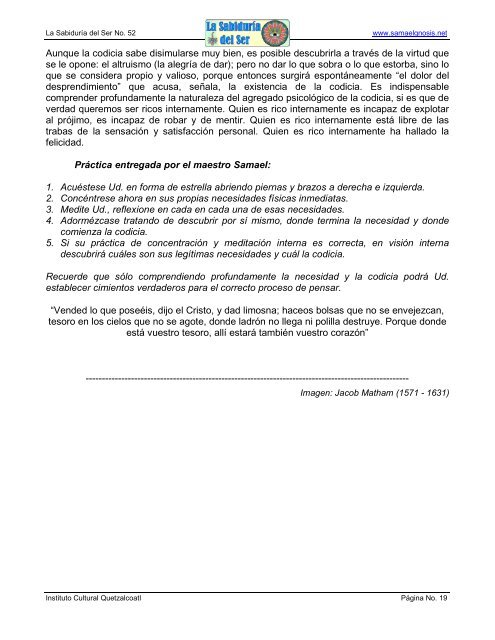 Sabiduría del Ser 52 - Instituto Cultural Quetzalcoatl