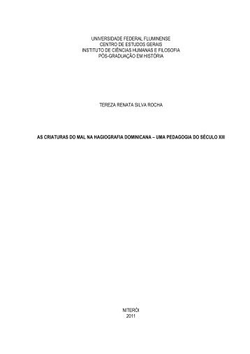 As criaturas do mal na hagiografia dominicana ... - Área de História