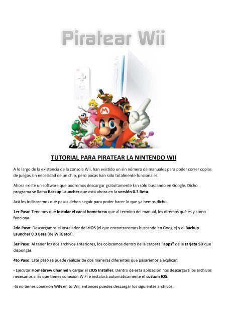 TUTORIAL PARA PIRATEAR LA NINTENDO WII - DDmotos