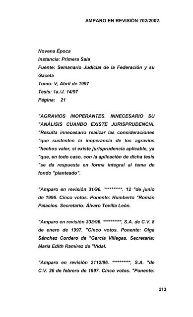 AMPARO EN REVISIÓN 702/2002. por