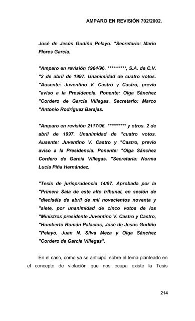 AMPARO EN REVISIÓN 702/2002. por