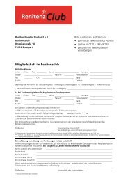 Mitgliedschaft im Renitenzclub - Renitenztheater Stuttgart
