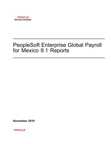 Global Payroll for Mexico Reports - Oracle Software Downloads