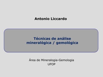 Técnicas gemológicas - Geoturismo Brasil
