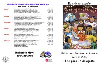 Biblioteca Pública de Aurora Verano 2012 4 de junio - 4 de agosto ...