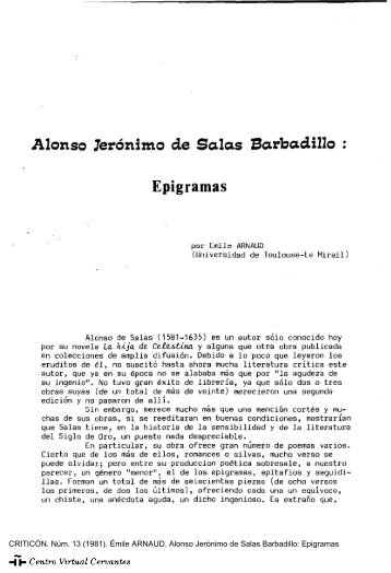 Alonso Jerónimo de Salas Barbadillo: Epigramas