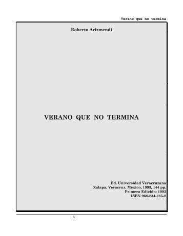 VERANO QUE NO TERMINA - Roberto Arizmendi, poeta