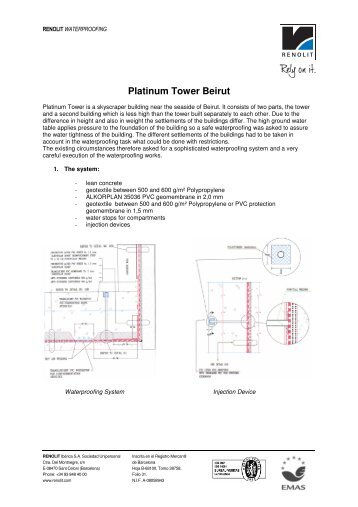 Platinum Tower Beirut - Renolit