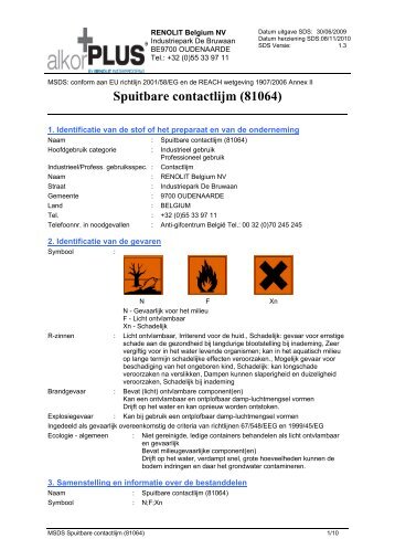 Spuitbare contactlijm (81064) - Renolit