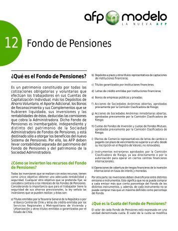 12 Fondo de Pensiones - AFP Modelo
