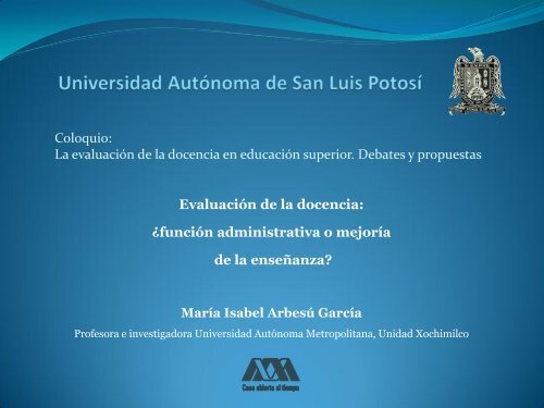 Evaluación de la docencia - eVirtual UASLP - Universidad ...