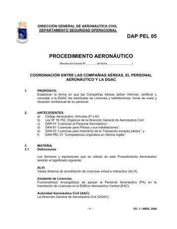 DIRECCIN GENERAL DE AERONUTICA CIVIL - Dirección General ...