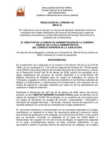 Rama Judicial del Poder Público Consejo Superior de la Judicatura ...