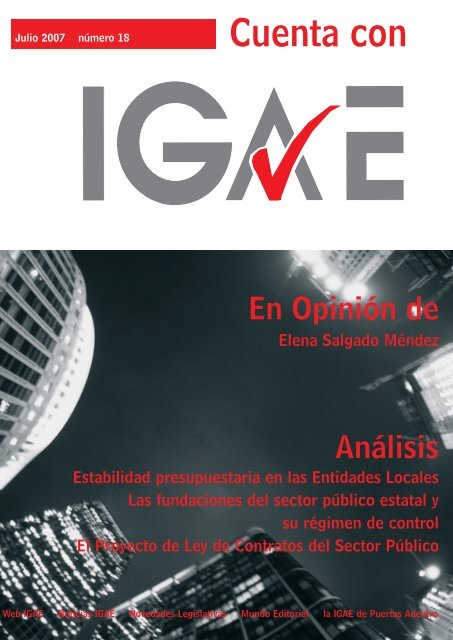 Revista Cuenta con IGAE nº 18. Julio 2007 - Intervención General ...