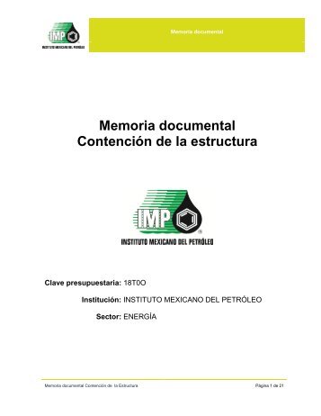 Memoria documental Contención de la estructura - Instituto ...