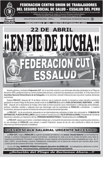 comunicado 05 fed cut - federacion centro union de trabajadores del ...