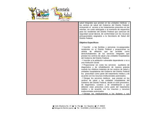 Dirección General - Secretaría de Salud - Gobierno del Distrito ...