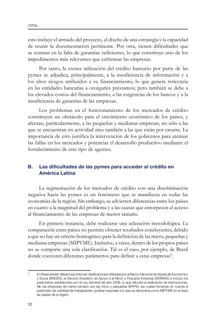 Eliminando barreras: El financiamiento a las pymes en - Cepal