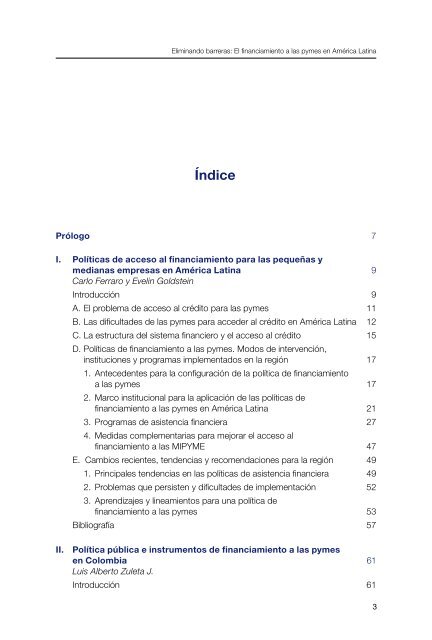 Eliminando barreras: El financiamiento a las pymes en - Cepal