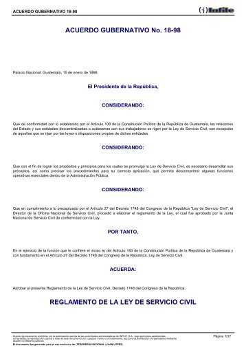 acuerdo gubernativo 18-98 - Ministerio de Finanzas Publicas