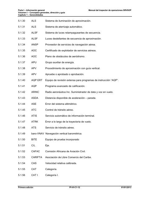 PARTE I – INFORMACIÓN GENERAL VOLUMEN I ... - ICAO