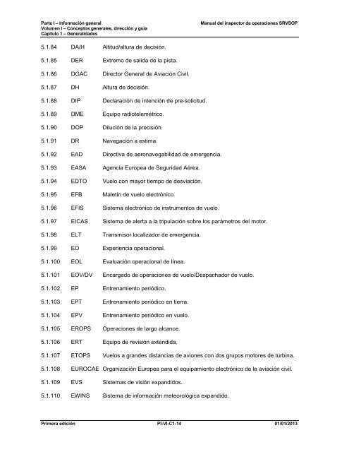 PARTE I – INFORMACIÓN GENERAL VOLUMEN I ... - ICAO