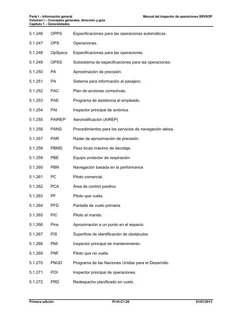 PARTE I – INFORMACIÓN GENERAL VOLUMEN I ... - ICAO