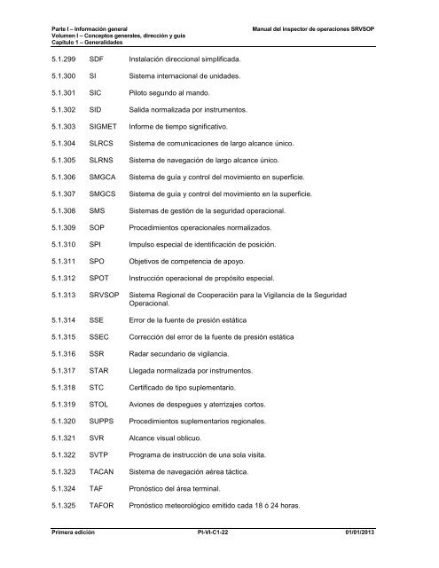 PARTE I – INFORMACIÓN GENERAL VOLUMEN I ... - ICAO