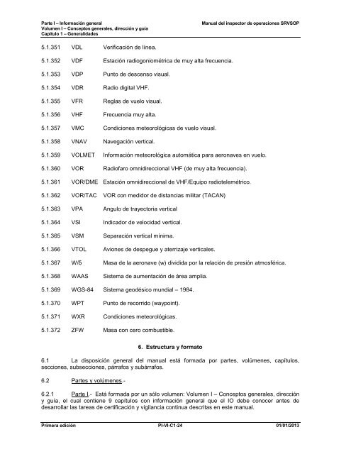 PARTE I – INFORMACIÓN GENERAL VOLUMEN I ... - ICAO