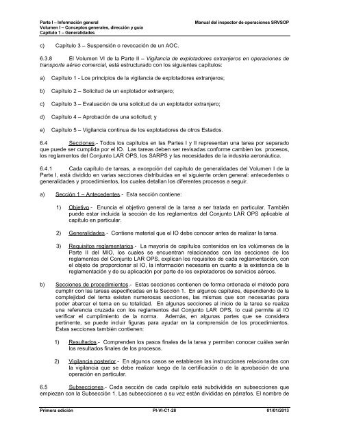 PARTE I – INFORMACIÓN GENERAL VOLUMEN I ... - ICAO