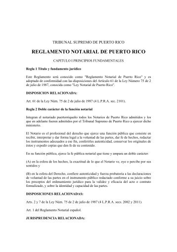 reglamento notarial de puerto rico - Academia Notarial Americana