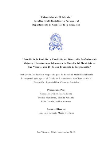 TESIS EQUIDAD DE GENERO - Universidad de El Salvador