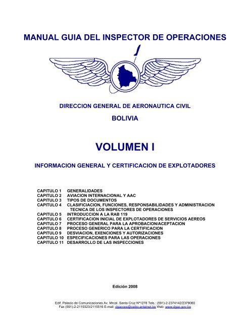 información general y certificación de explotadores - dgac