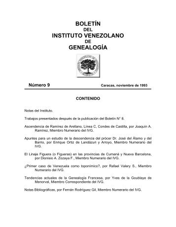 boletín instituto venezolano genealogía - Instituto Venezolano de ...