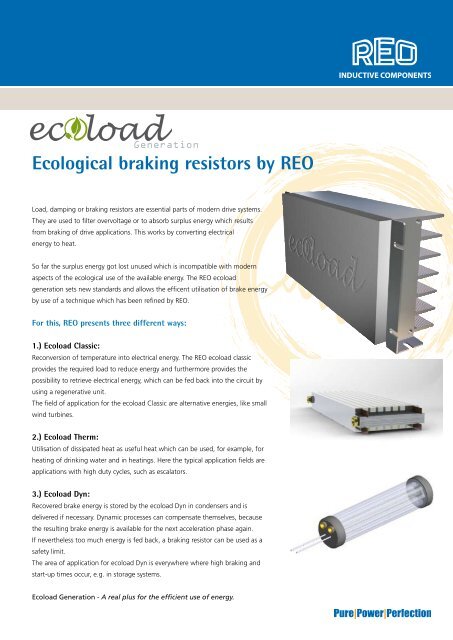 Ecological braking resistors by REO