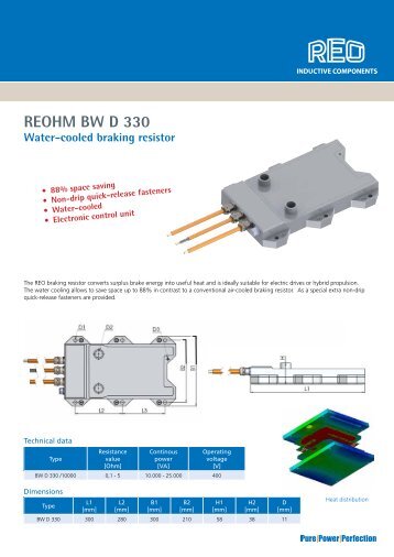 REOHM BW D 330 Water-cooled braking resistor
