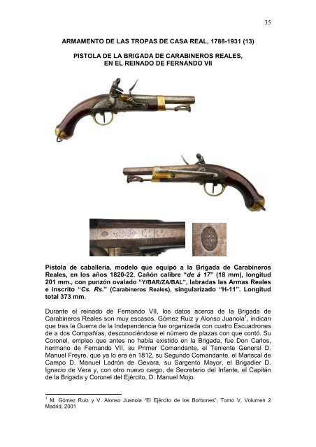 Artículo completo en PDF - Catalogación de armas
