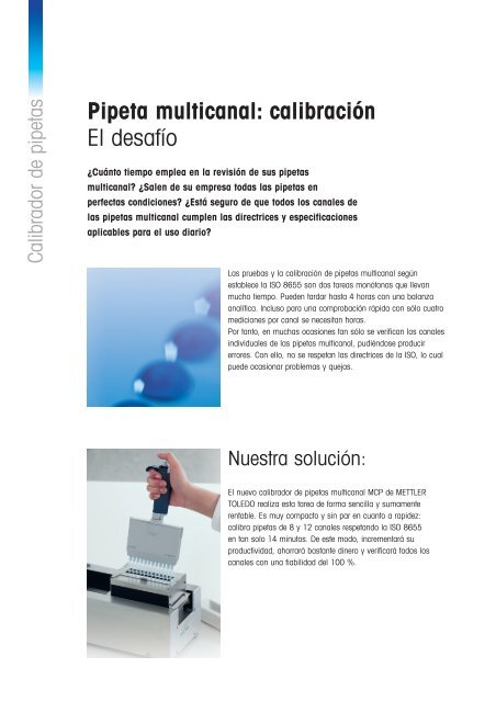 Calibrador de pipetas - Mettler Toledo