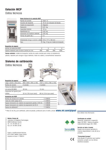 Calibrador de pipetas - Mettler Toledo