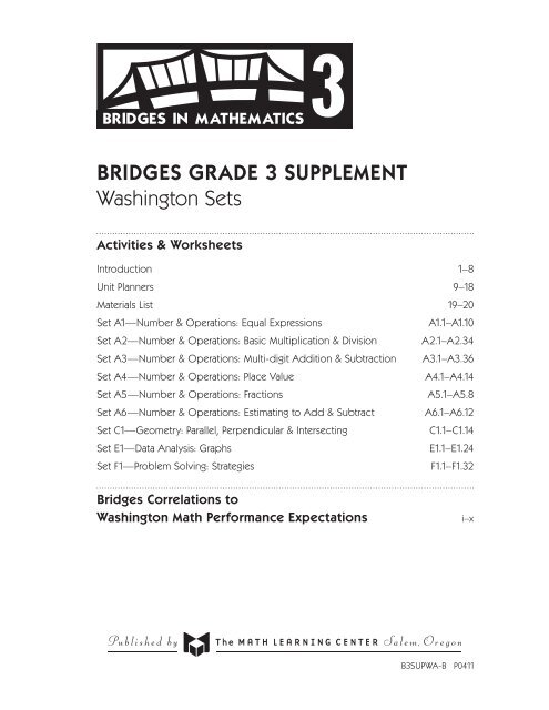 BRIDGES GRADE 3 SUPPLEMENT Washington Sets - The Math