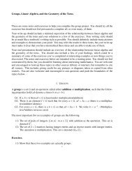 Groups, Linear Algebra, and the Geometry of the Torus These are ...