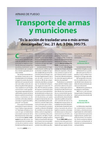 Transporte de armas y municiones - AIRE LIBRE