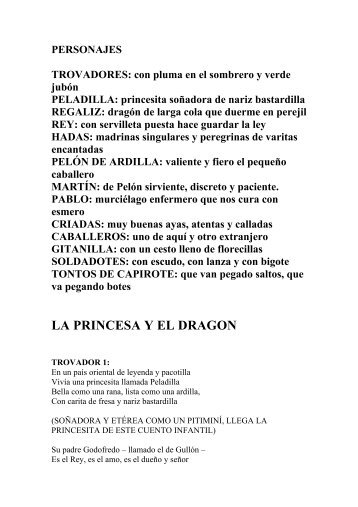 LA PRINCESA Y EL DRAGON - Club Abedul