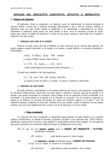 SINTAXIS DE LOS MODOS - griegobachillerato