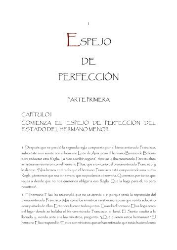 ESPEJO DE PERFECCIÓN - Tercera Orden Regular