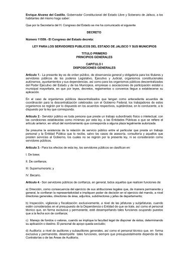 Ley para los Servidores Publicos del Estado de Jalisco y sus ...