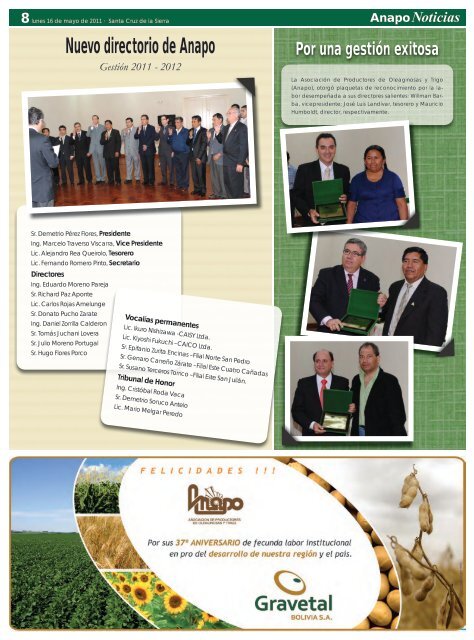 lunes 16 de mayo de 2011 - Asociación de Productores de ...