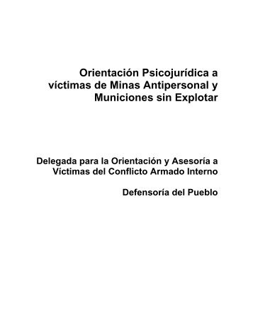 Orientación Psicojurídica a víctimas de Minas Antipersonal y ...